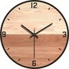 12-inch Imitation Wood Grain Texture Decorative Wall Clock Silent Quartz Clock Holiday Gift HR-CMW19