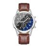 Orologio al quarzo da uomo con cinturino in pelle e vetro blu MODIYA (nero marrone)