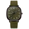 OURSTART PD684 Orologio al quarzo casual digitale con cinturino in pelle scamosciata (verde militare)