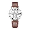 MODIYA Men Leather Strap Quartz Watch(White Brown)