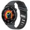 Cinturino per orologio in silicone bicolore con foro obliquo da 22 mm (grigio nero)