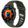 Cinturino per orologio in silicone bicolore con foro obliquo da 22 mm (verde militare e nero)
