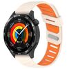 Cinturino per orologio in silicone bicolore con foro inclinato da 22 mm (arancione stellato)