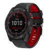 Cinturino in silicone a sgancio rapido con fibbia a vite bicolore per Garmin da 22 mm (nero e rosso)