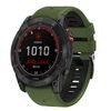 Cinturino in silicone a sgancio rapido con fibbia a vite bicolore per Garmin da 22 mm (verde militare e nero)