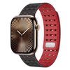 Cinturino in silicone magnetico traspirante bicolore per Apple Watch 42 mm / 41 mm / 40 mm / 38 mm (nero e rosso)