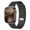 Cinturino in silicone magnetico traspirante bicolore per Apple Watch 42 mm / 41 mm / 40 mm / 38 mm (nero)