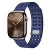 Cinturino in silicone magnetico traspirante bicolore per Apple Watch 42 mm / 41 mm / 40 mm / 38 mm (blu scuro)