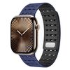 Cinturino magnetico traspirante bicolore in silicone per Apple Watch 42 mm / 41 mm / 40 mm / 38 mm (blu scuro e nero)