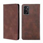 Per OPPO A36 4G/A76 4G Global Skin Feel Magnetic Orizzontal Flip Leather Case (marrone scuro)