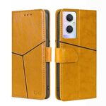 Per Oppo A96 5G Stitching geometric Orizzontale Flip Leather Case (giallo)