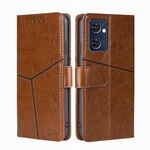 Per OPPO Trova X5 Lite Geometric Stitching Orizzontale Flip Leather Case (marrone chiaro)