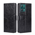 Per Oppo Realme 9 Pro Geometric Stitching Orizzontale Flip Leather Case (nero)