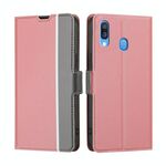 Per Samsung Galaxy A40 Twill Texture Latero Pulsante Telefono in pelle (rosa)