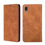 Per Sony Xperia Ace III Skin Feel Magnetic Orizzontale Flip Leather Case (marrone chiaro)