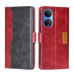 Per onore x7 4g Colore Contrast Case del telefono in pelle laterale (rosso + nero)