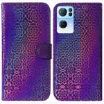 Per Oppo Reno7 Pro 5G Custodia per telefono in pelle magnetica colorata (viola)