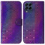 Per Samsung Galaxy M33 5G Custodia per telefono in pelle magnetica colorata (viola)