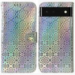 Per Google Pixel 6 Custodia per telefono in pelle magnetica colorata (argento)