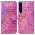 Per Sony Xperia 1 IV Custodia per telefono in pelle magnetica colorata (rosa)