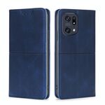 Per OPPO Trova X5 Pro Cow Texture Magnetic Orizzontale Flip Leather Case (blu)