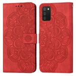 Per Samsung Galaxy A03S 164mm Mandala Flip Leather Case in pelle (rosso)