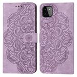 Per Samsung Galaxy A22 5G Mandala Flip Flip Leather Case (Purple)