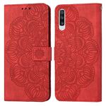 Per Samsung Galaxy A70 Mandala Case di telefono in pelle fritta in rilievo (rosso)