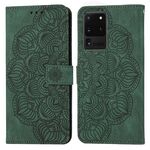 Per Samsung Galaxy S20 Ultra Mandala Case di telefono in pelle fritta in rilievo (verde)