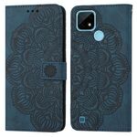 Per Oppo Realme C21 Mandala Case di telefono in pelle fritta in rilievo (blu)