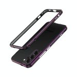 Per Samsung Galaxy S22 5G Aurora Series Protettore lente + Telefono in metallo Custodia di protezione (Black Purple)