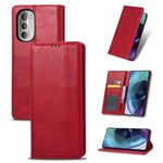 Per Motorola Moto G52J 5G Fibbia magnetica RETRO Crazy Horse Leather Case (rosso)