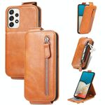 Per Samsung Galaxy A73 5G Whartet Case di telefonia verticale in pelle verticale (marrone)