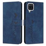 Per Samsung Galaxy A12 Skin Sent Heart Pattern Pelle Telefono (blu)