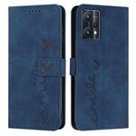 Per Oppo Realme 9 Pro+ Skin Feel Pattern Heart Pelle Telefono (blu)