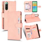 Per Sony Xperia 10 IV Litchi Texture Zipper Cehfy Case (Pink)