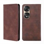 Per onore 70 Pro/70 Pro+ Skin Feel Magnetic Orizzontal Flip Leather Case (marrone scuro)