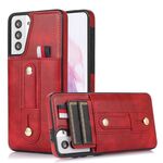 Per Samsung Galaxy S21 5G Custodia per il portafoglio del portafoglio con parete (Red)