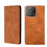 Per Oppo Realme Narzo 50A Skin Feel Magnetic Orizzontal Flip Leather Case (marrone chiaro)