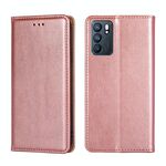 Per Oppo Reno6 5G Gloss Gloss Solid Color Magnetic Leather Case (Oro rosa)