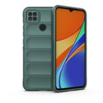 Per Xiaomi Redmi 9C Magic Shield TPU + Flanel Phone Case (verde scuro)