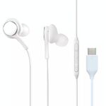 115 cuffie di tipo C Digital Chip controllate in filo per Samsung Note 10 (White)