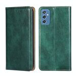 Per Samsung Galaxy M52 5G Gloss Solid Colore Solid Magnetic Leather Case (verde)