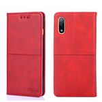 Per Sony Xperia Ace II TETTURE CAGNA MAGNETIC Orizzontale Flip Leather Case (rosso)