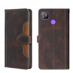 Per Tecno Pop 4 Skin Feel Hat Hat Magnetic Culla in pelle Magnetic Case (Brown)