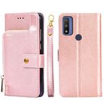 Per Motorola G pura con cerniera pura PU + TPU Orizzontale Flip in pelle (rosa oro)