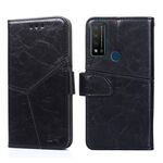 Per TCL 20R 5G / Brema / 20AX 5G GEOMETRIC Stitching Flip Leather Case (nero)