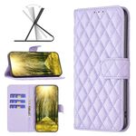 Per Motorola Moto G200 5G / EDGE S30 5G Diamond Lattice Wallet Flip Telefono (Purple)