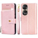 Per onore 70 Pro/70 Pro + Zipper Borsa PU + TPU Orizzontale Flip Leather Case (rosa d'oro)