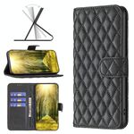 Per Oppo A94 5G / Reno5 Z 5G Diamond Lattice Wallet Flip Telefono (nero)